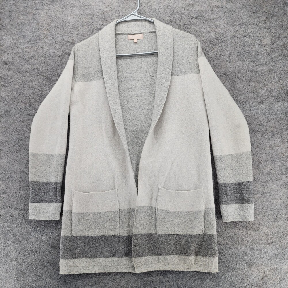 Benedetta B Cardigan Sweater Womens Small Open Front Gray Italy